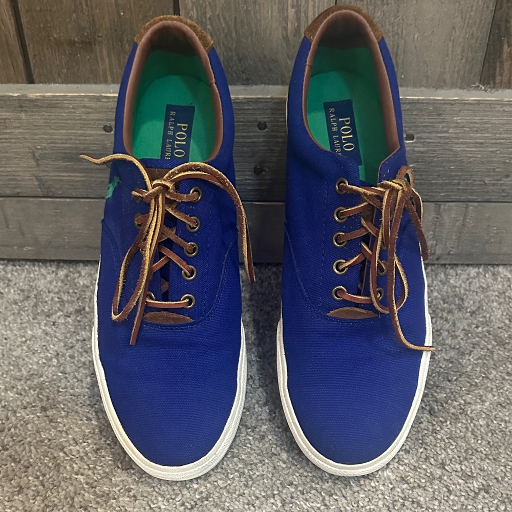 Polo Ralph Lauren Vaughn Canvas Sneakers Blue Mens 10.5 Preppy
